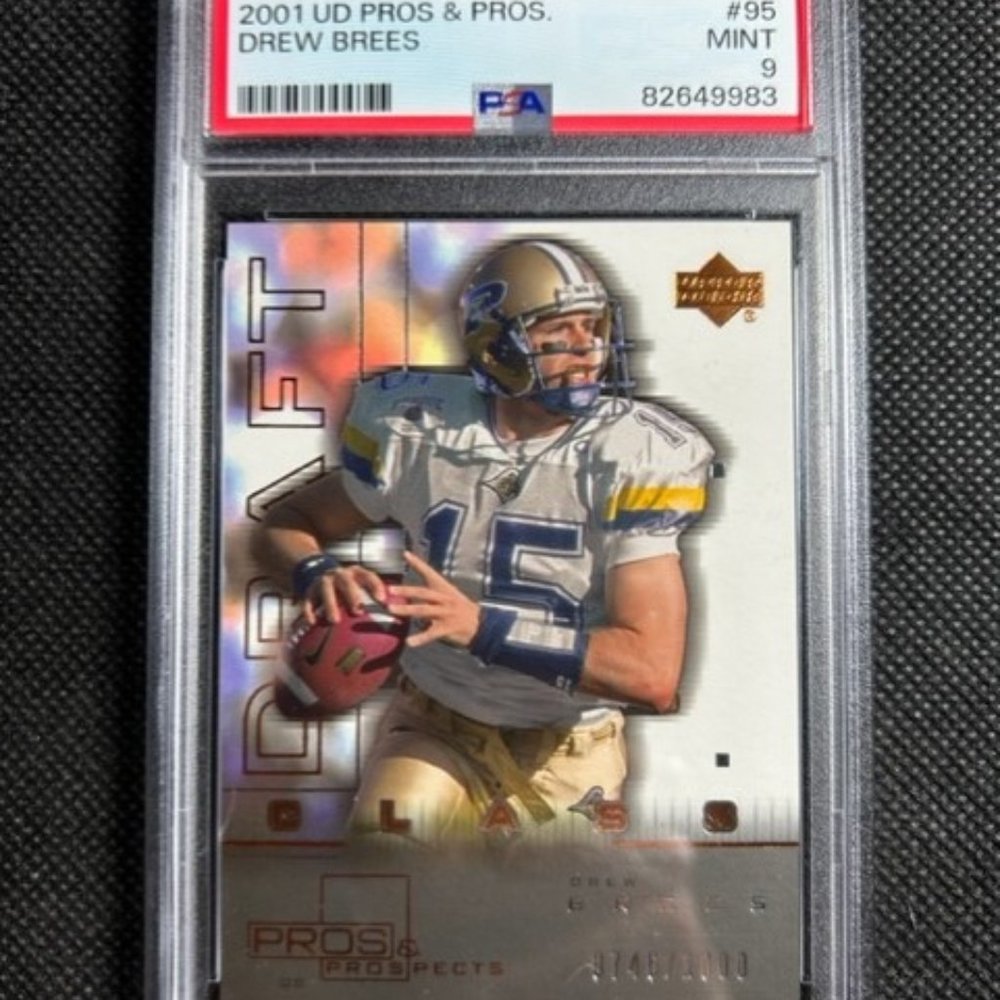 2001 UD Pros & Prospects #95 DREW BREES ROOKIE RC /1000 SP PSA 9 MINT SAINTS HOF